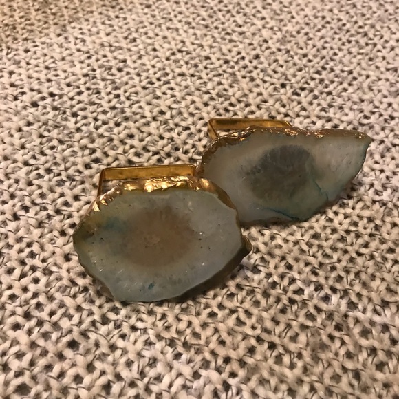 Gently used boho napkins with faux agate holders - Picture 2 of 8